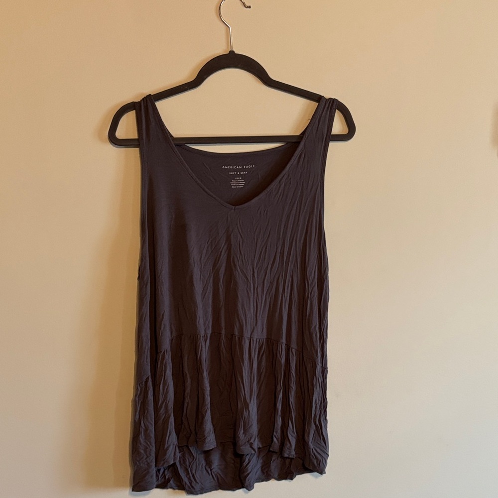 American Eagle Outfitters Dark Gray Tank Top